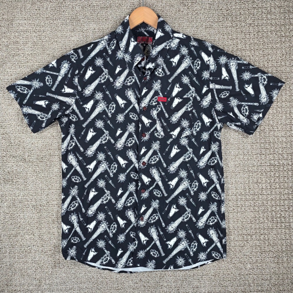 Dixxon Flannel‎ Co The Darkest Party Shirt Mens Medium Black Weapon Button Up